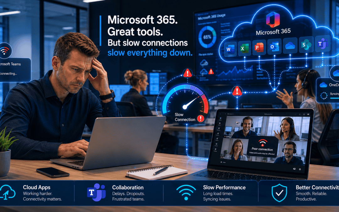 Microsoft 365 and Teams performance affected by poor broadband and Wi-Fi connectivity in an SME office